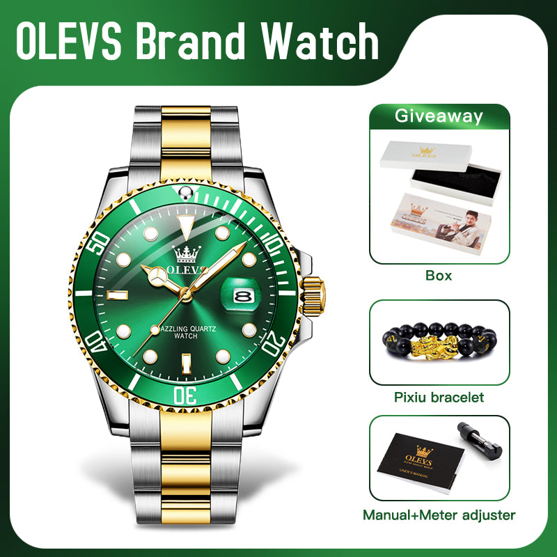 5885 Men's Watch – Waterproof Stainless Steel Wristwatch with Automatic Date Display | Luxury Business Watch for Men