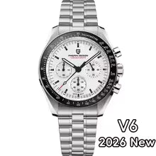 Pagani Design Moon Watch Men's Quartz Chronograph – Luxury Stainless Steel Sports Wristwatch