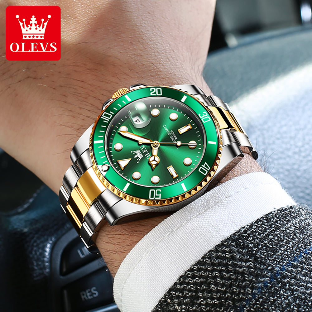 5885 Men's Watch – Waterproof Stainless Steel Wristwatch with Automatic Date Display | Luxury Business Watch for Men