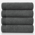 GC GAVENO CAVAILIA 4 Pack Egyptian Cotton Bath Sheets – Large Charcoal Quick Dry Towels 75x135cm