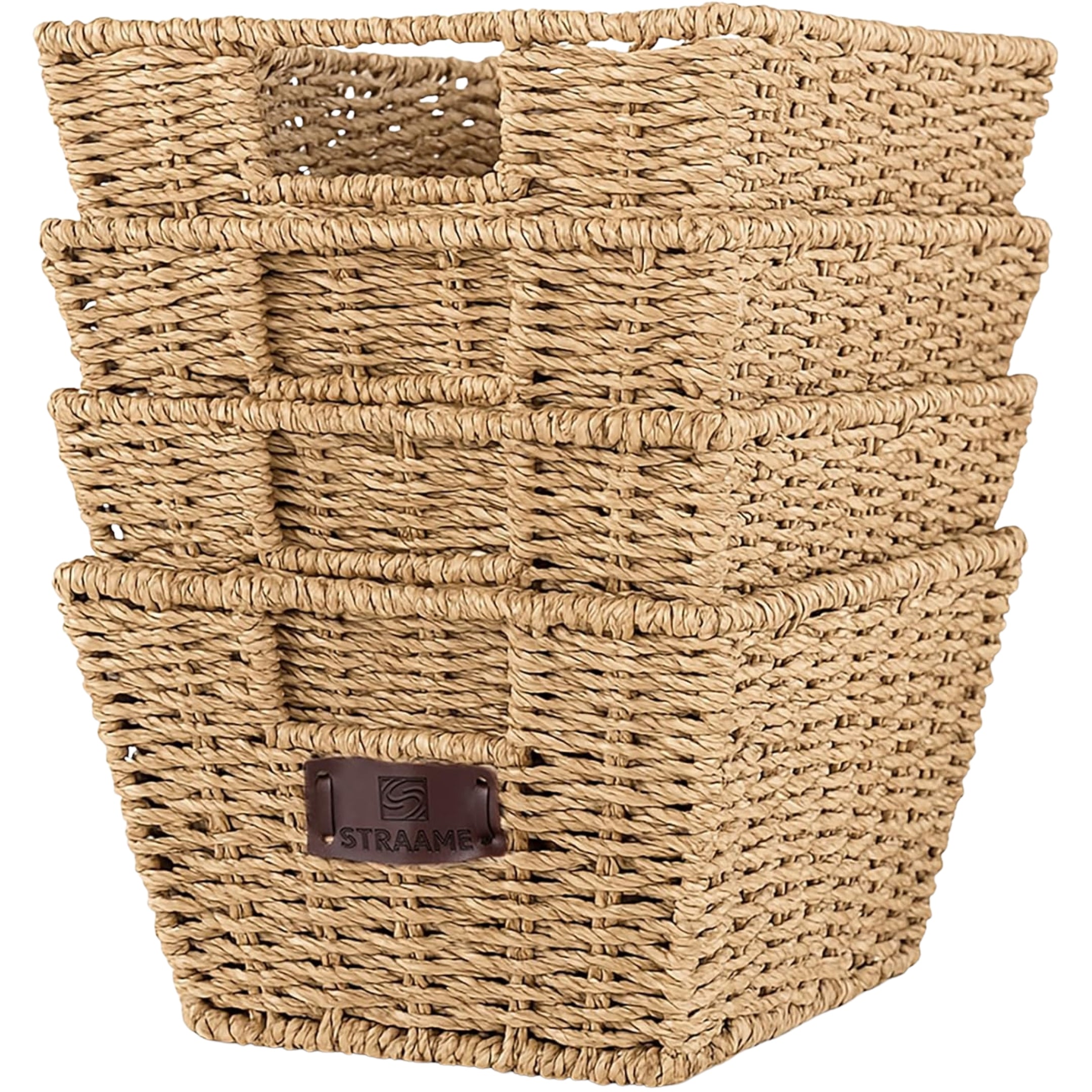 Straame Seagrass Storage Baskets Set of 4 with Handles