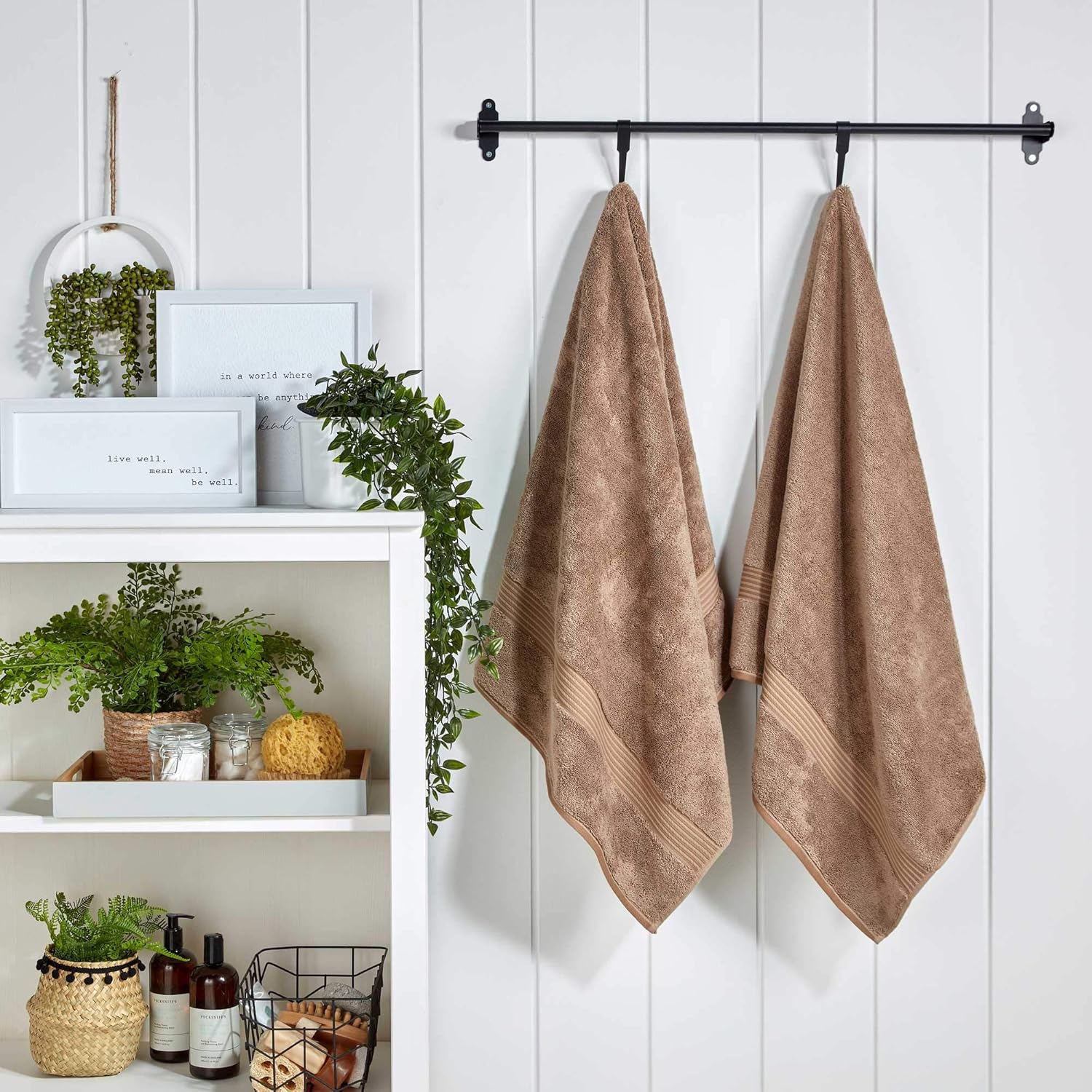 Christy Supreme Hygro 6 Piece Towel Set – 100% Supima Cotton, Ultra Soft, Super Absorbent, 650 GSM, Mocha Brown