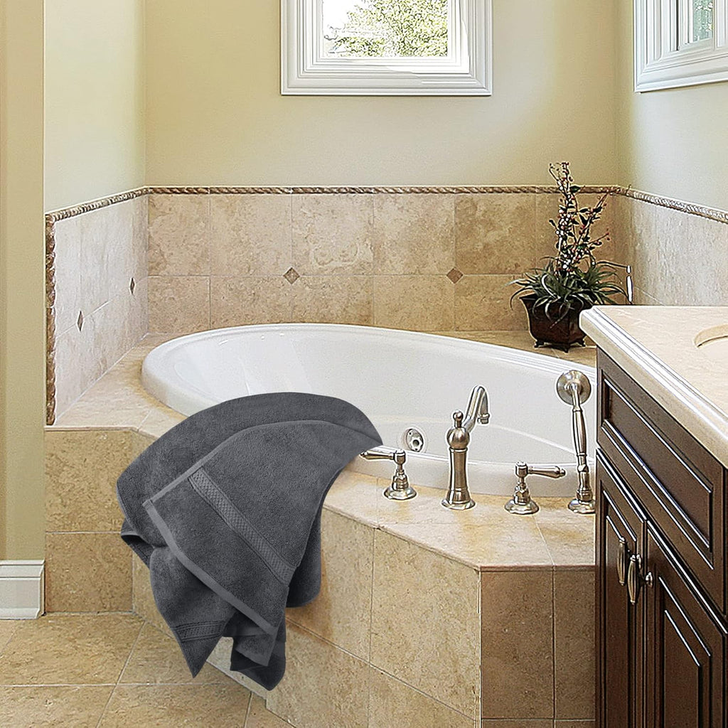 Utopia Towels 4 Piece Bath Towels Set – 100% Ring Spun Cotton Quick Dry Absorbent Grey Towels 69x137cm