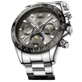 6654 Luxury Men's Automatic Watch – Chronograph Mechanical Waterproof Wristwatch with Luminous Display & Date Function