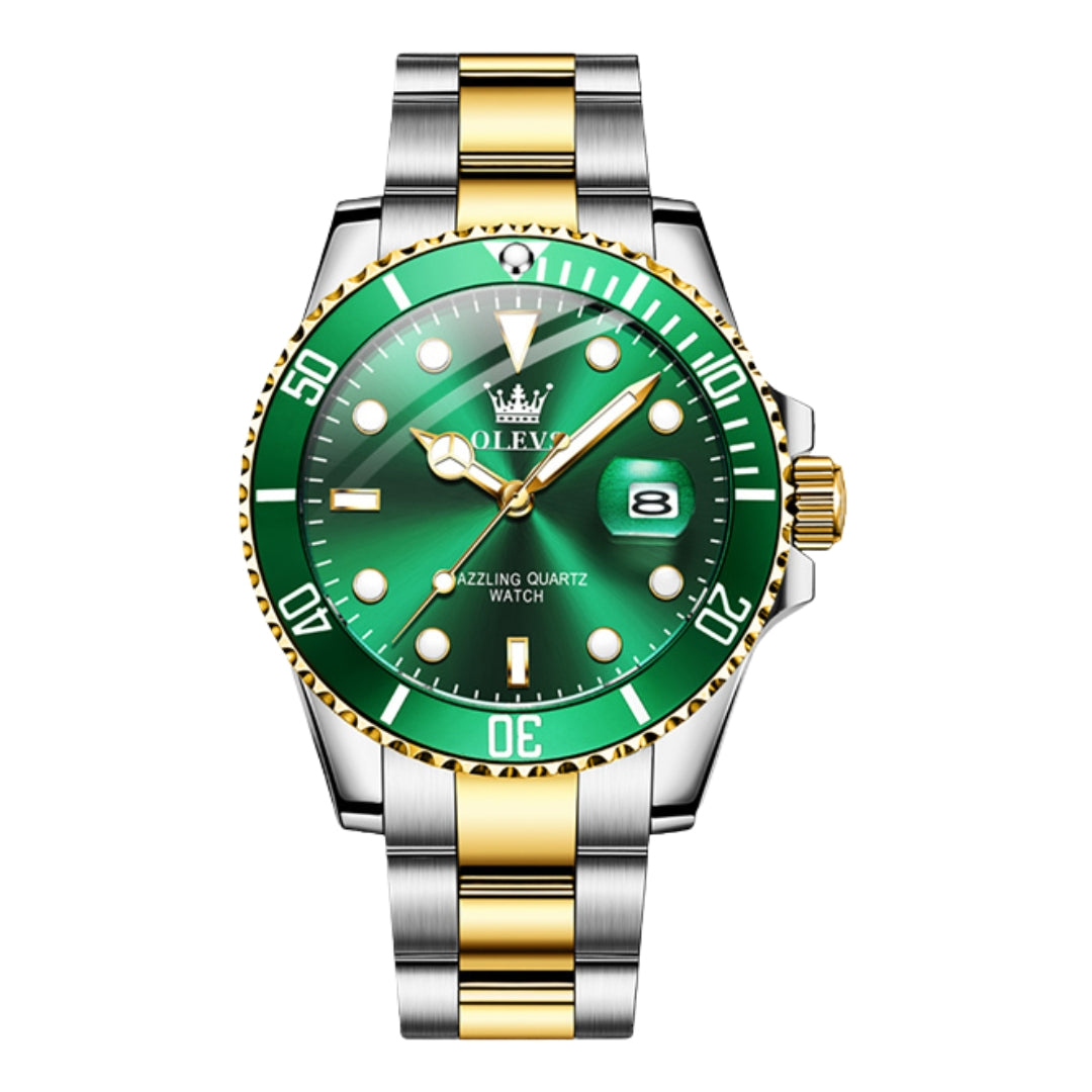 5885 Men's Watch – Waterproof Stainless Steel Wristwatch with Automatic Date Display | Luxury Business Watch for Men