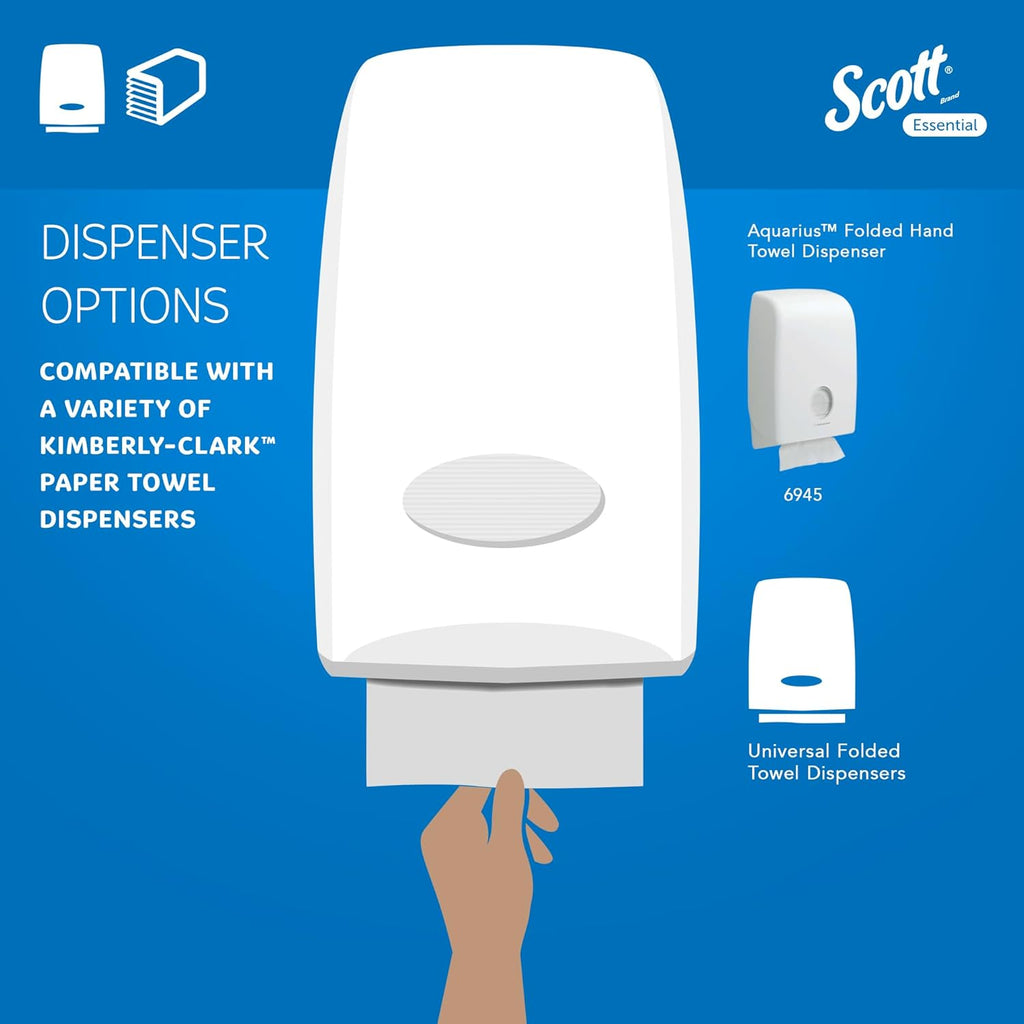Scott Essential 2 Ply Narrow Fold Paper Hand Towels 2640 Sheets – Soft Absorbent White Multifold Towels