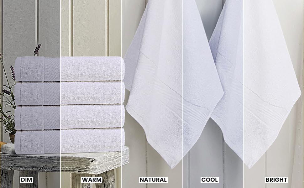 Utopia Towels 6 Pack Bath Towel Set – 100% Ring Spun Cotton Quick Dry White Towels 60x120cm