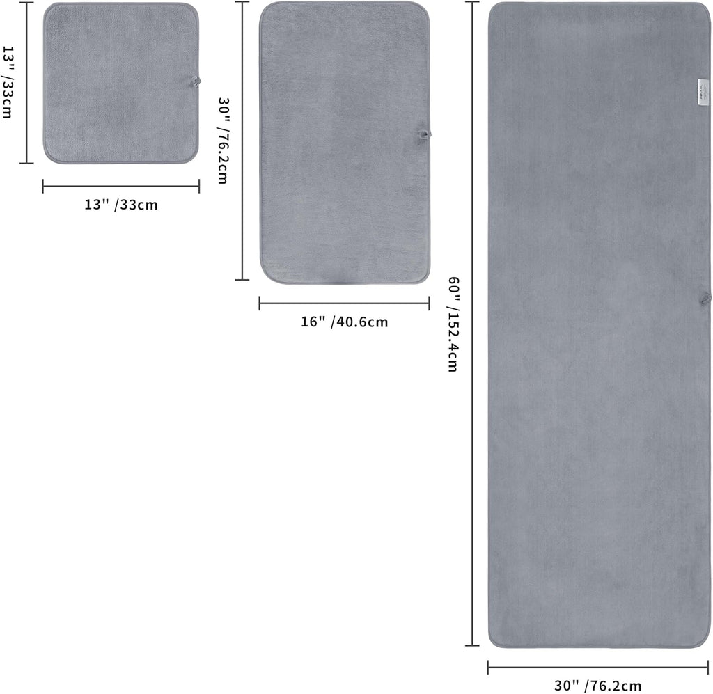 POLYTE 6-Piece Microfibre Bath Towel Set – Plush, Quick Dry, Lint-Free, Grey