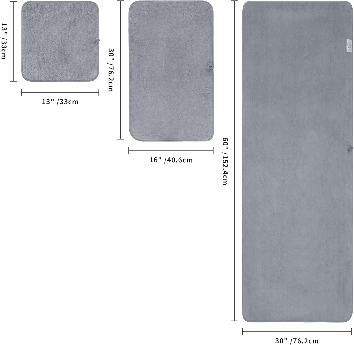 POLYTE 6-Piece Microfibre Bath Towel Set – Plush, Quick Dry, Lint-Free, Grey