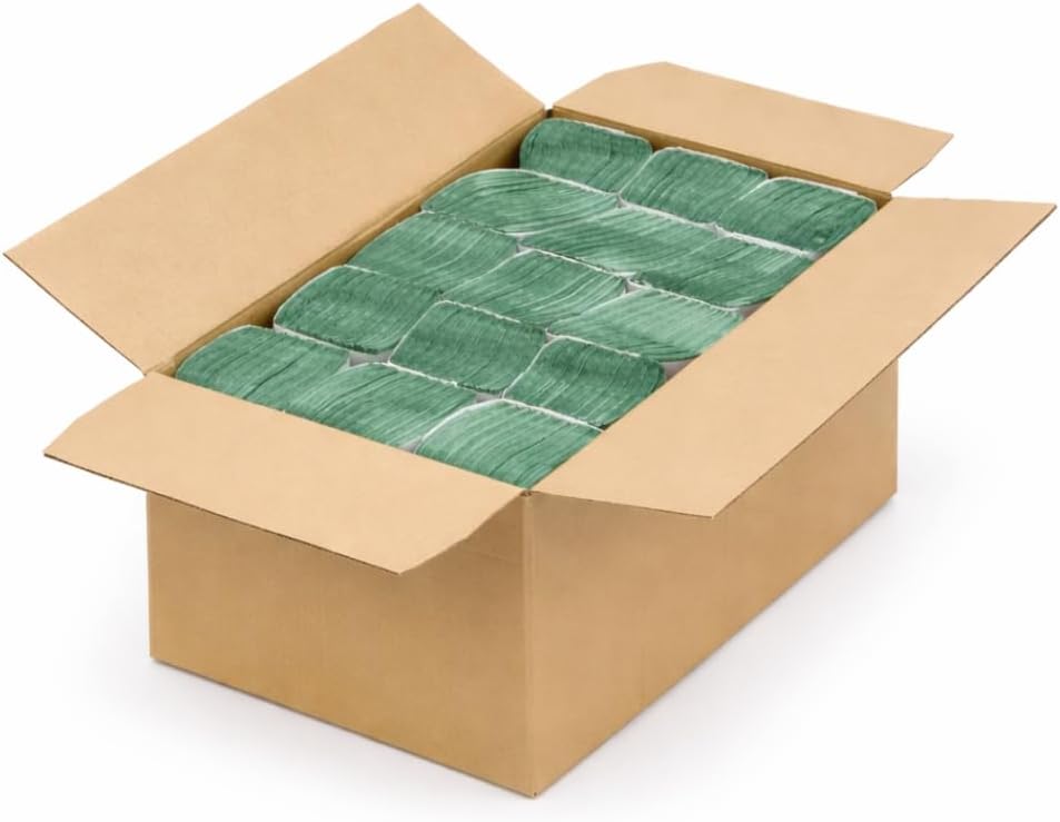 Avern V Fold Interfold Paper Hand Towels 3510 Sheets – Green 1 Ply Soft Strong Disposable Towels