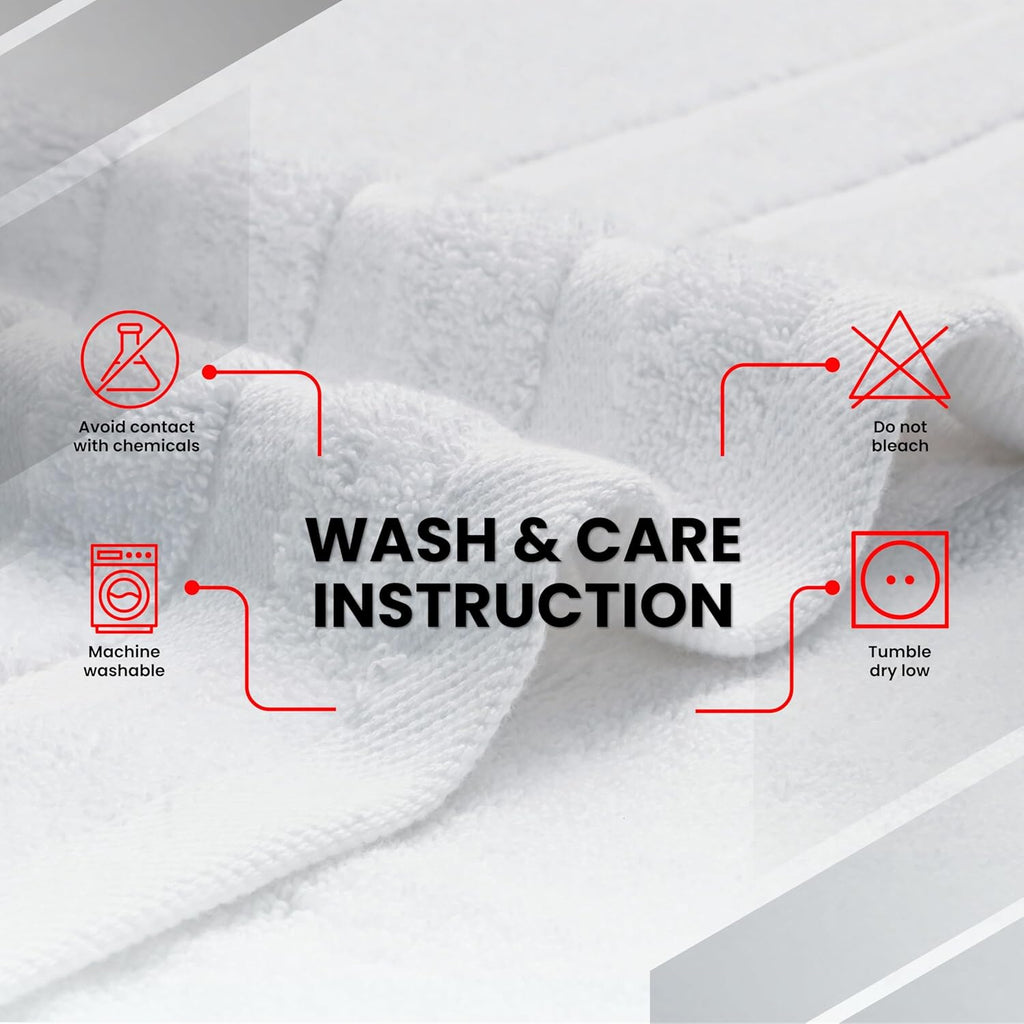 Infinitee Xclusives Bath Towels Set of 2 – 100% Ring-Spun Cotton Soft Absorbent Towels 70x140cm White