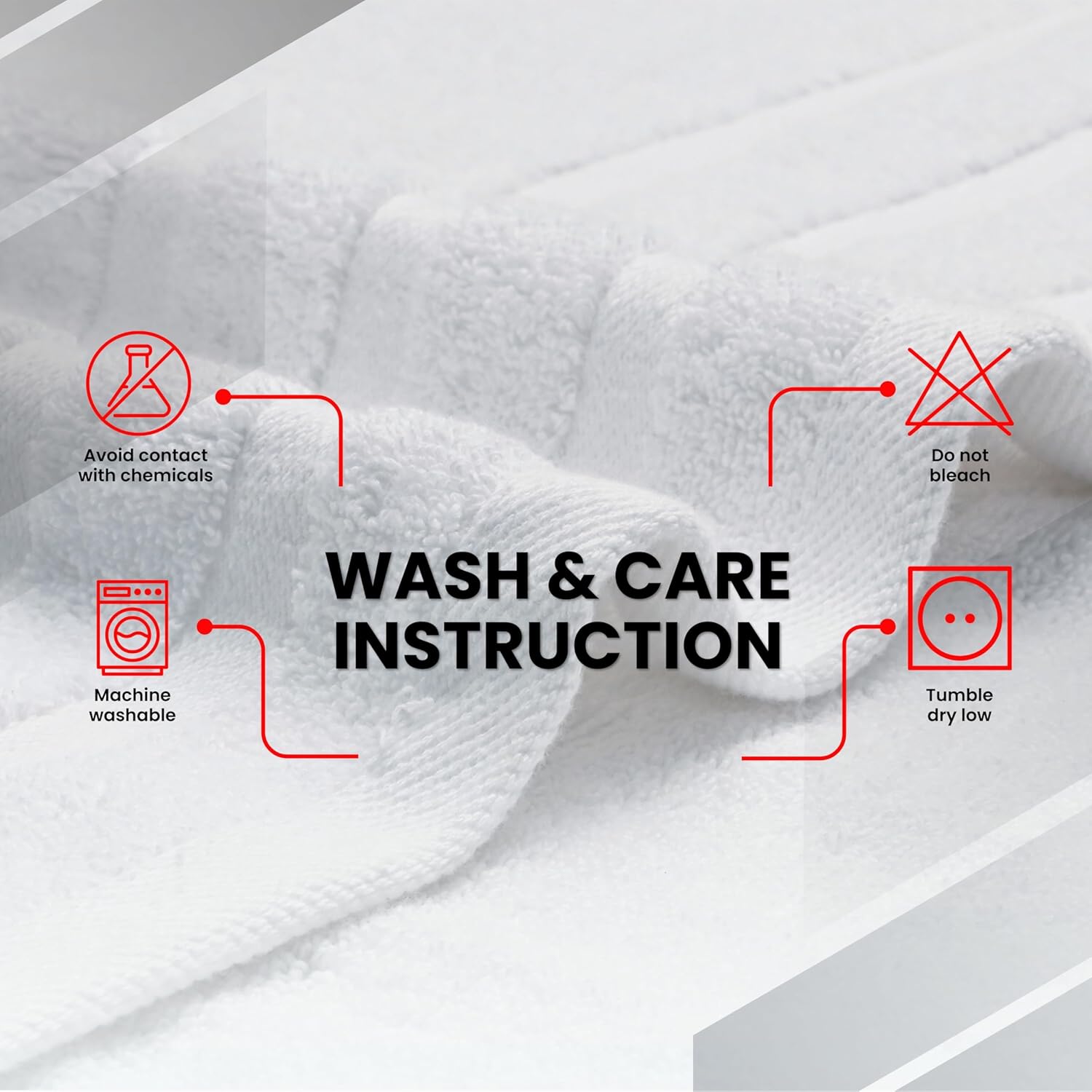 Infinitee Xclusives Bath Towels Set of 2 – 100% Ring-Spun Cotton Soft Absorbent Towels 70x140cm White