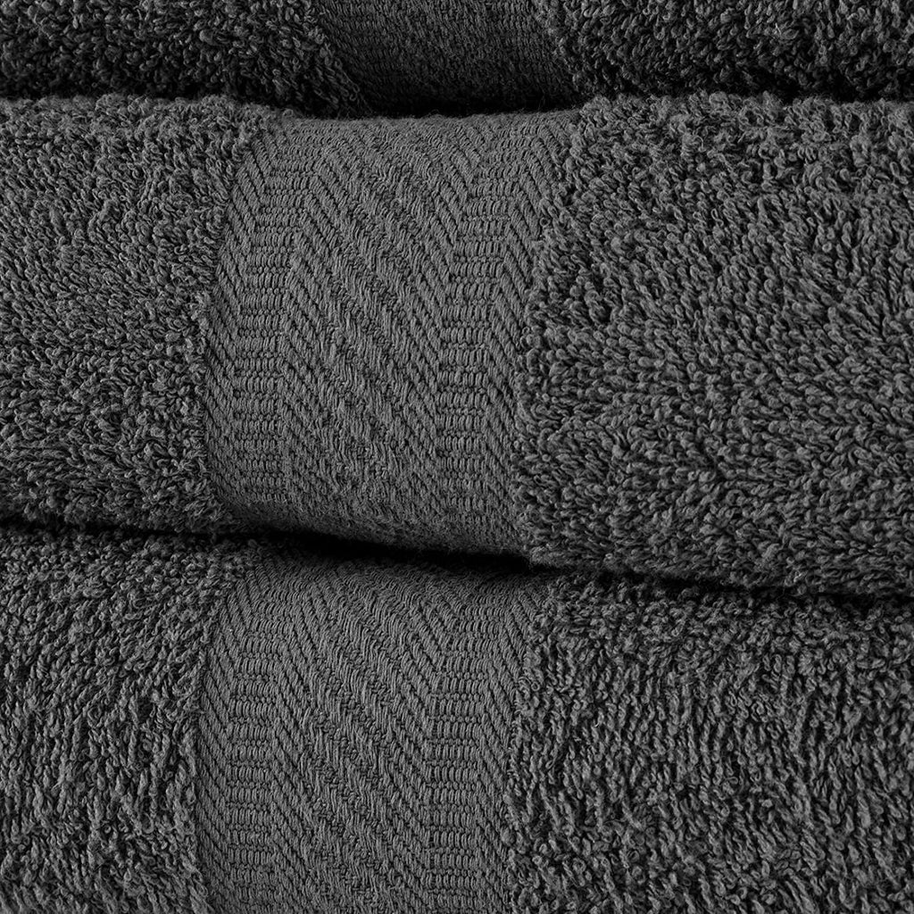 SweetNeedle 4-Piece Bath Towel Set – 100% Cotton, Quick Dry, Highly Absorbent, 70x140 cm, Charcoal